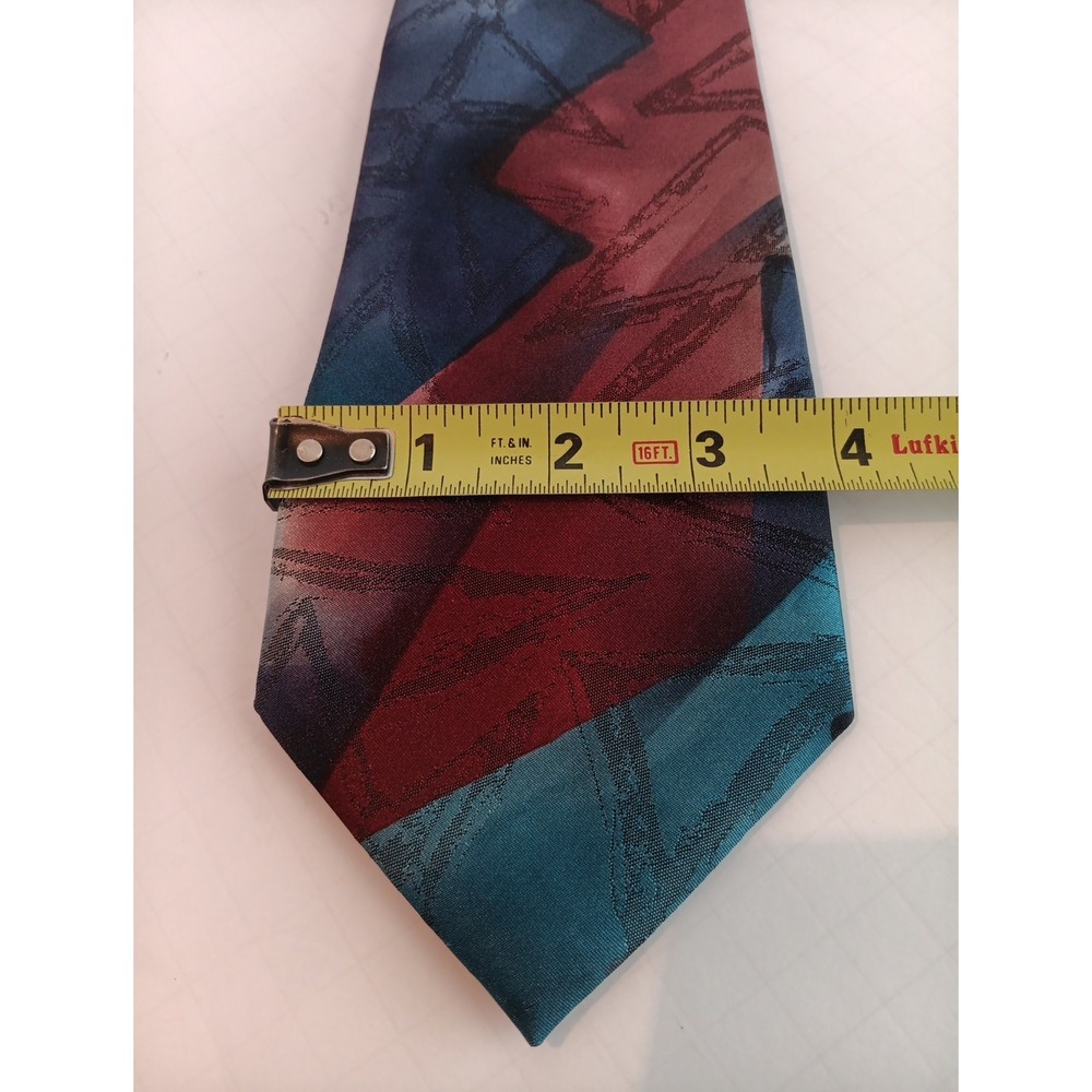 Wembley Mens Neck Tie Geometric Wide Bold Colors eclectic grandpa Academia Y2k - Picture 5 of 5